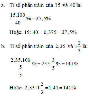 Cách Tính Tỉ Số Phần Trăm Của Hai Số