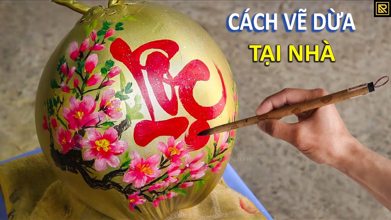 Cách Vẽ Dừa Chưng Tết