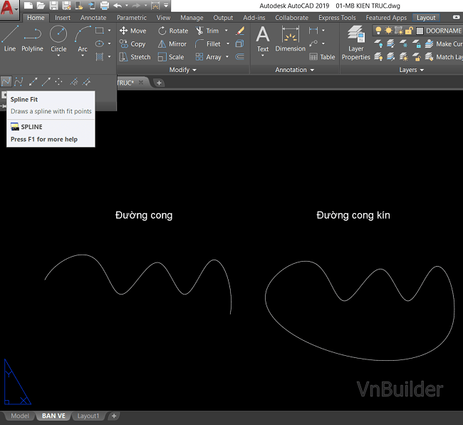 Cách vẽ đường cong trong CAD Gallery 2