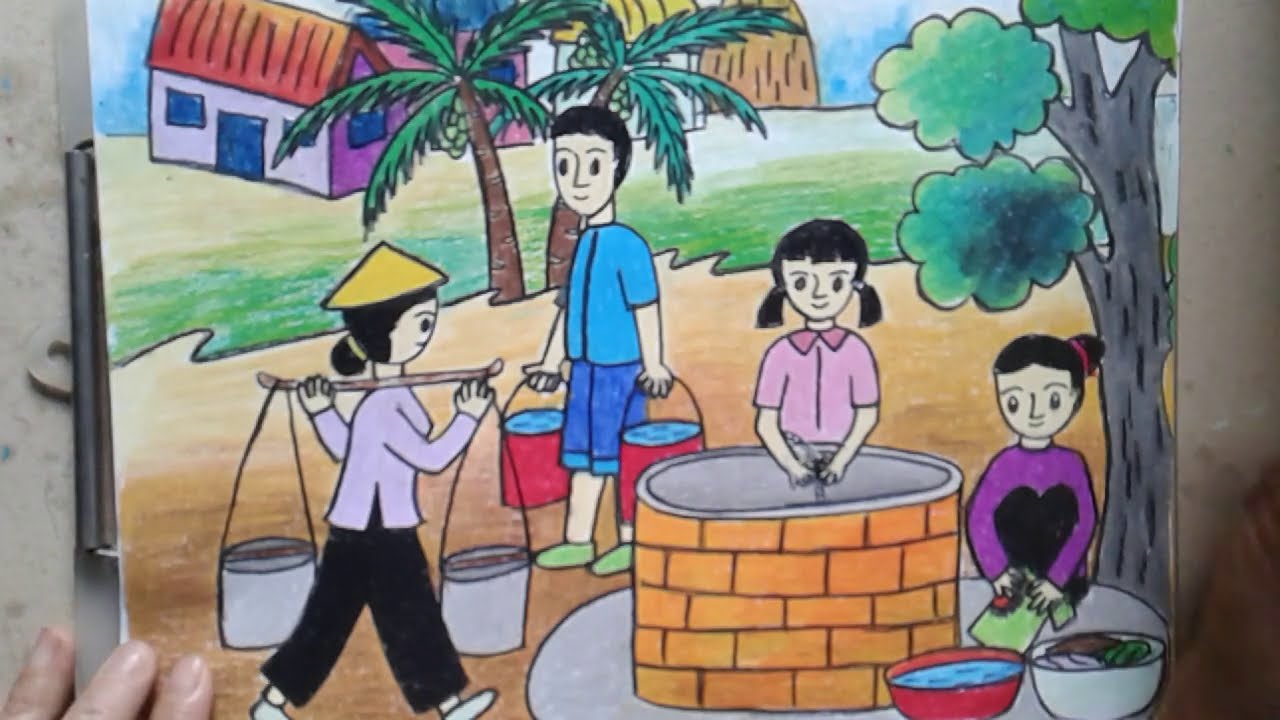 Cách Vẽ Giếng Nước Đơn Giản