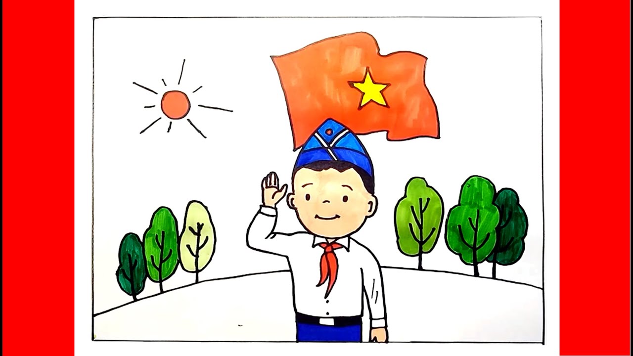 Hình Vẽ Học Sinh Chào Cờ Gallery 2