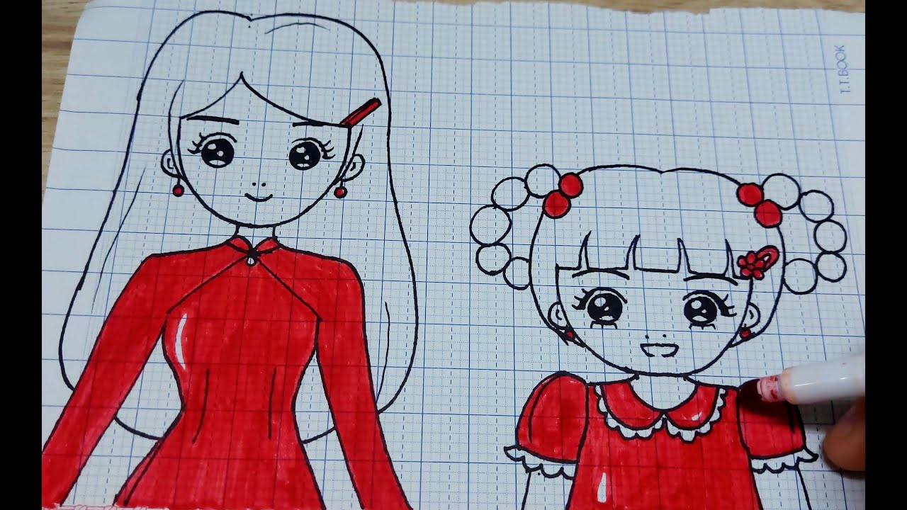 Cách Vẽ Mẹ và Con Gái