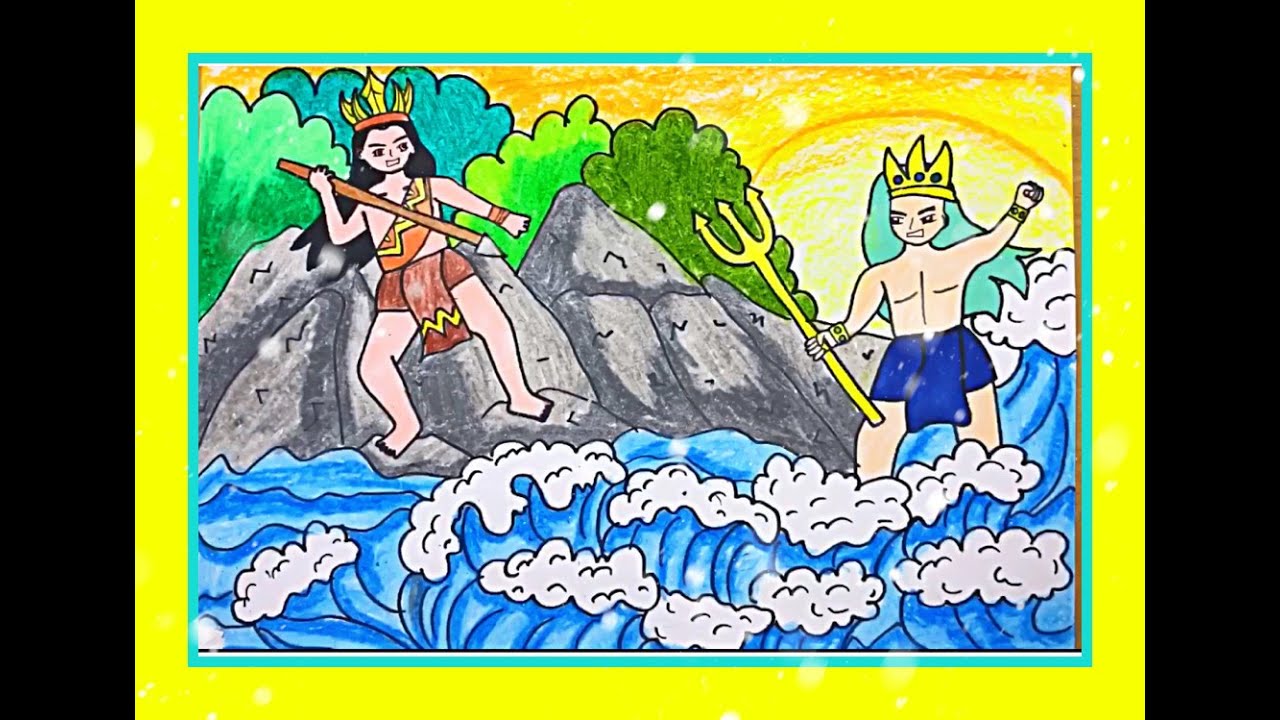 Cách Vẽ Sơn Tinh Thủy Tinh Đơn Giản