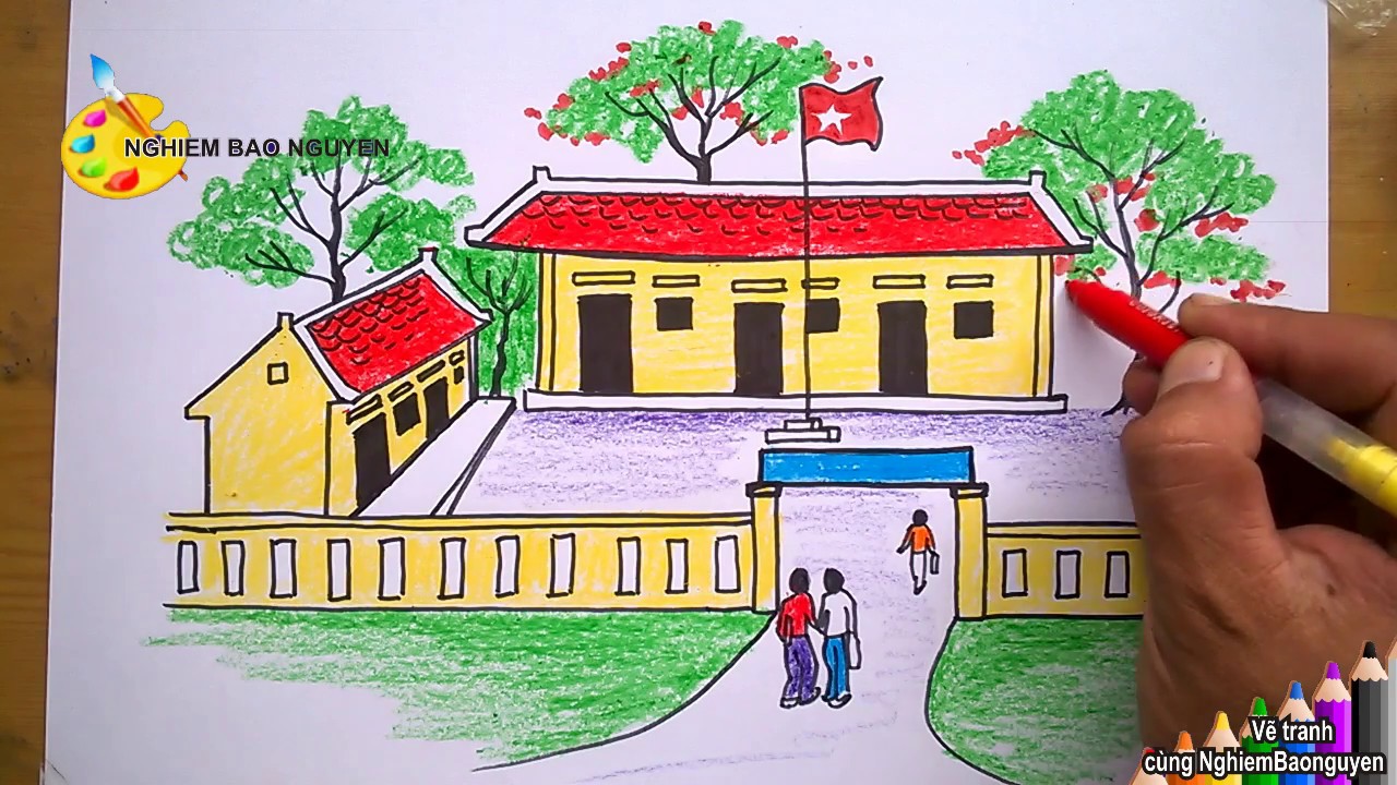 Cách Vẽ Trường Em