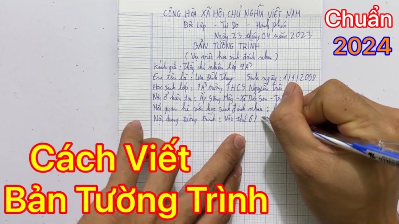 Cách Viết Bản Tự Trình Của Học Sinh