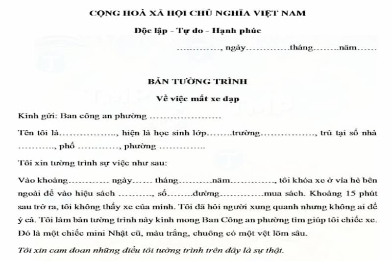Cách Viết Đơn Tường Trình Chuẩn, Đầy Đủ