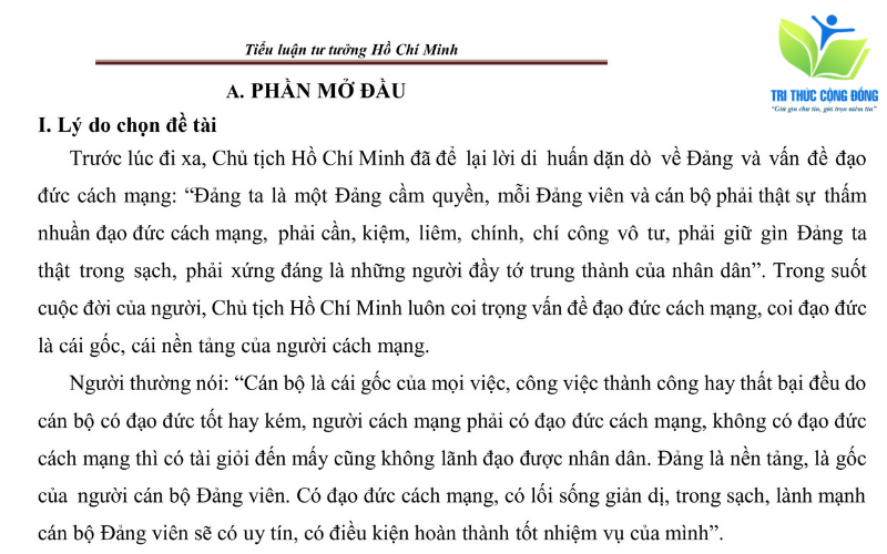 Cách Viết Lí Do Chọn Đề Tài