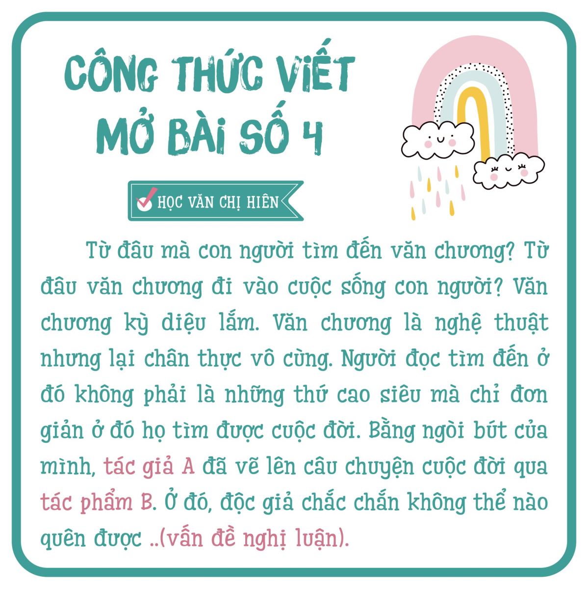 Mở bài và kết bài chung cho các tác phẩm Gallery 1