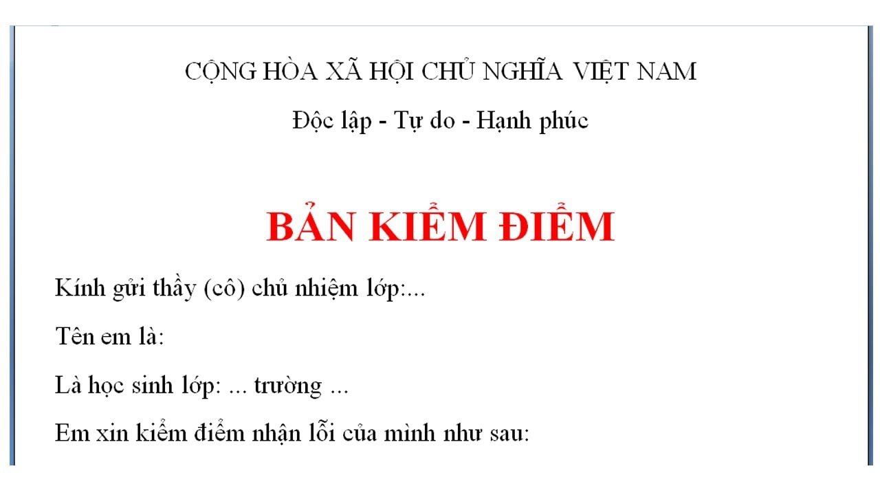 Cách Viết Một Bản Kiểm Điểm Chuẩn