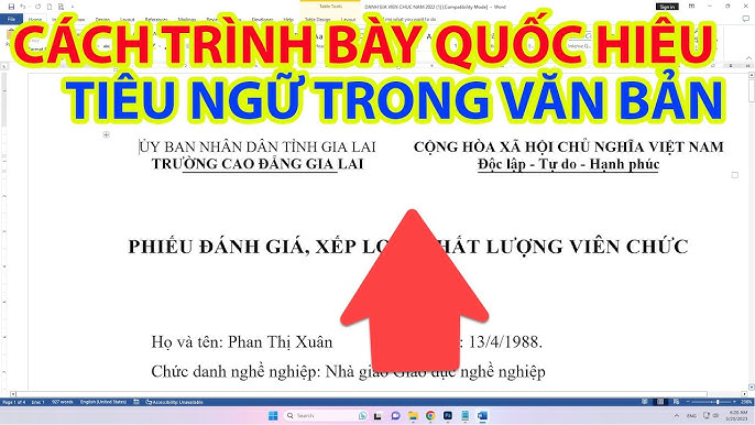 Cách Viết Quốc Hiệu và Tiêu Ngữ Chuẩn