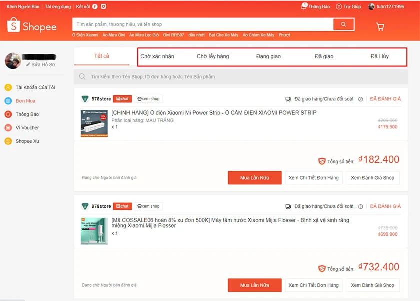 Cách Xóa Đơn Hàng Đã Giao Trên Shopee