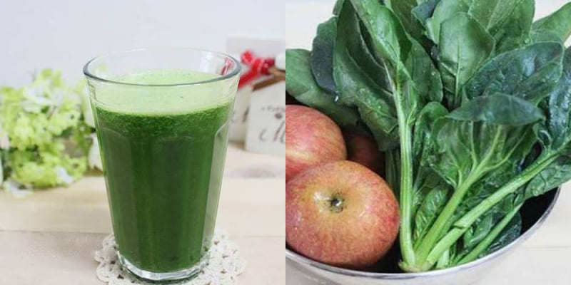 Cải bó xôi ép với gì?