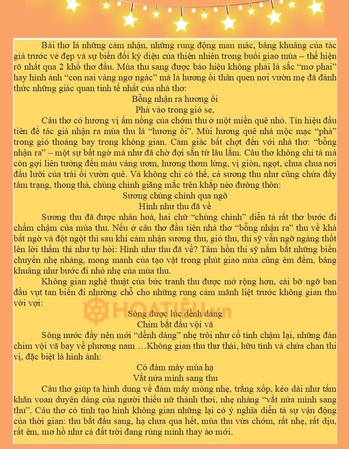 Cảm nhận về hai khổ thơ đầu