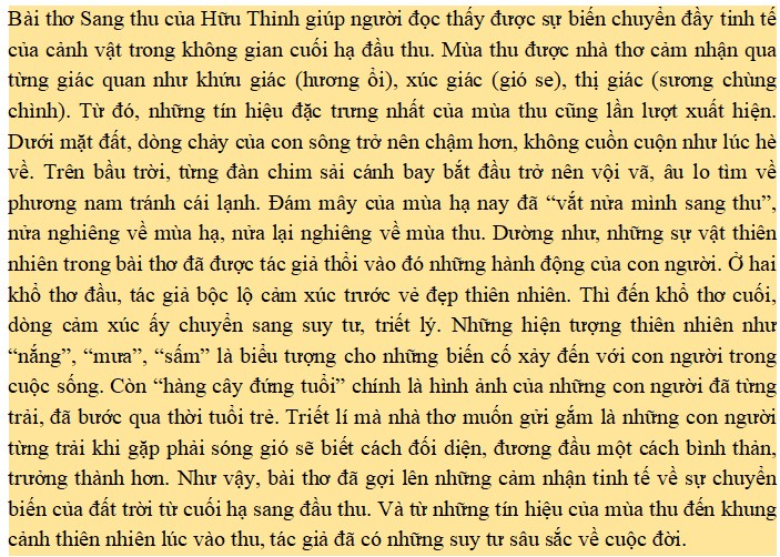 Cảm nhận về bài thơ Sang Thu ngắn nhất Gallery 2