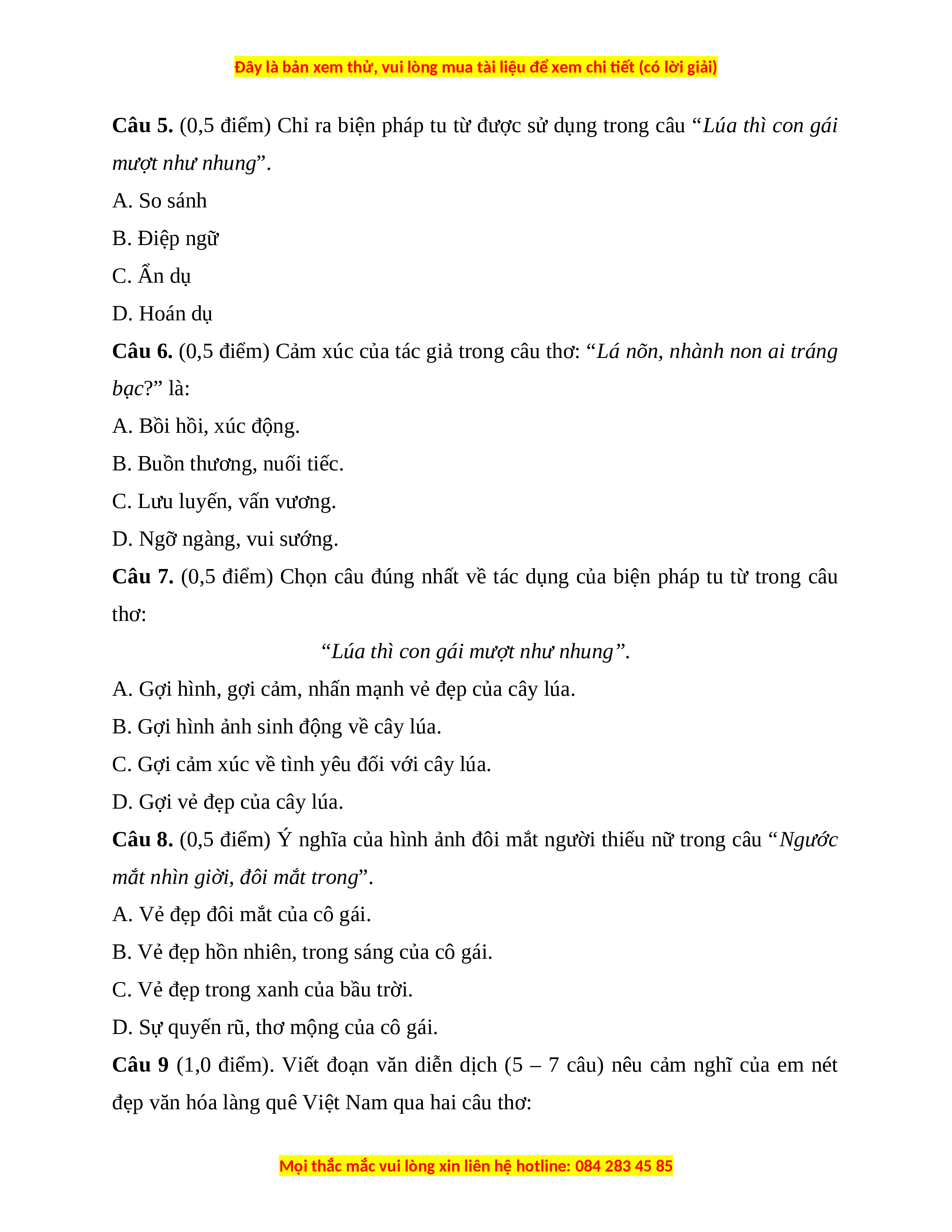 Cảm xúc trong câu thơ "Lá nõn nhành non ai tráng bạc"