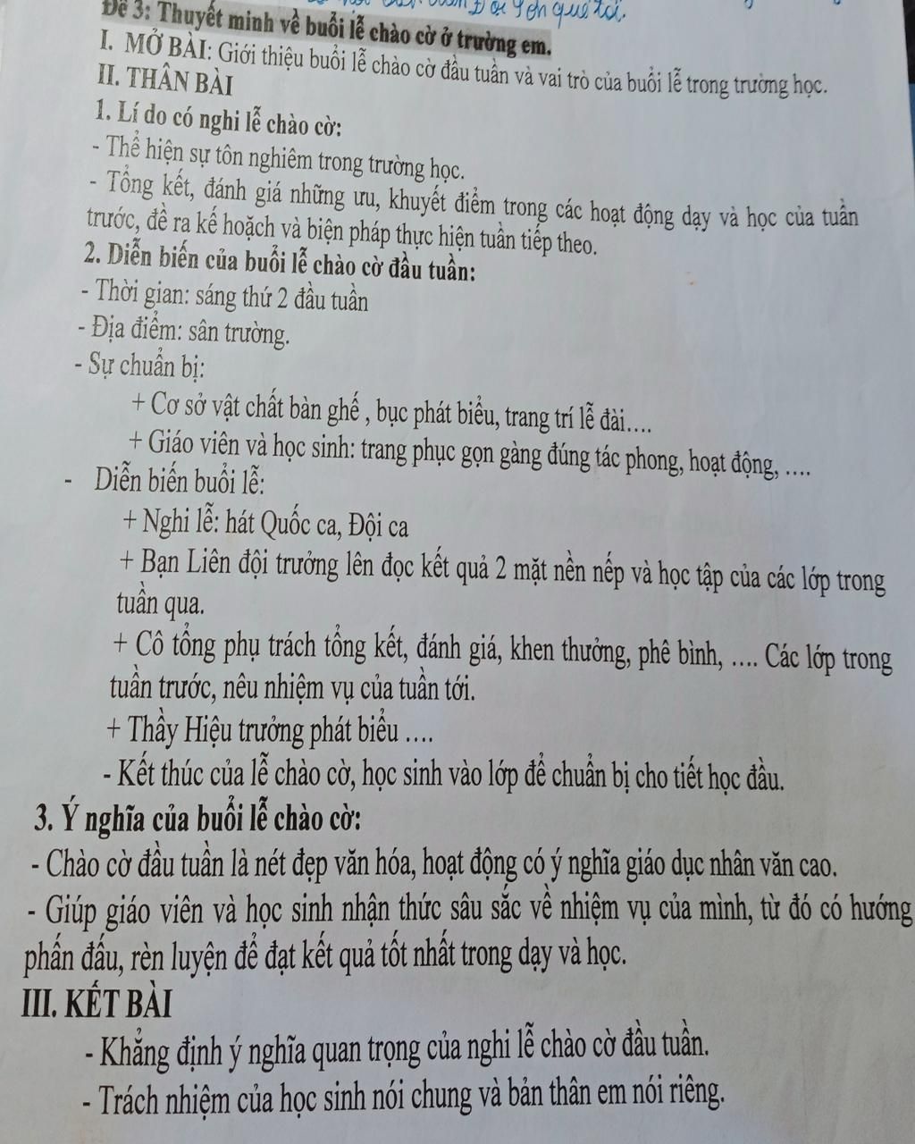 Biểu Cảm Về Lễ Chào Cờ Lớp 7 Gallery 1