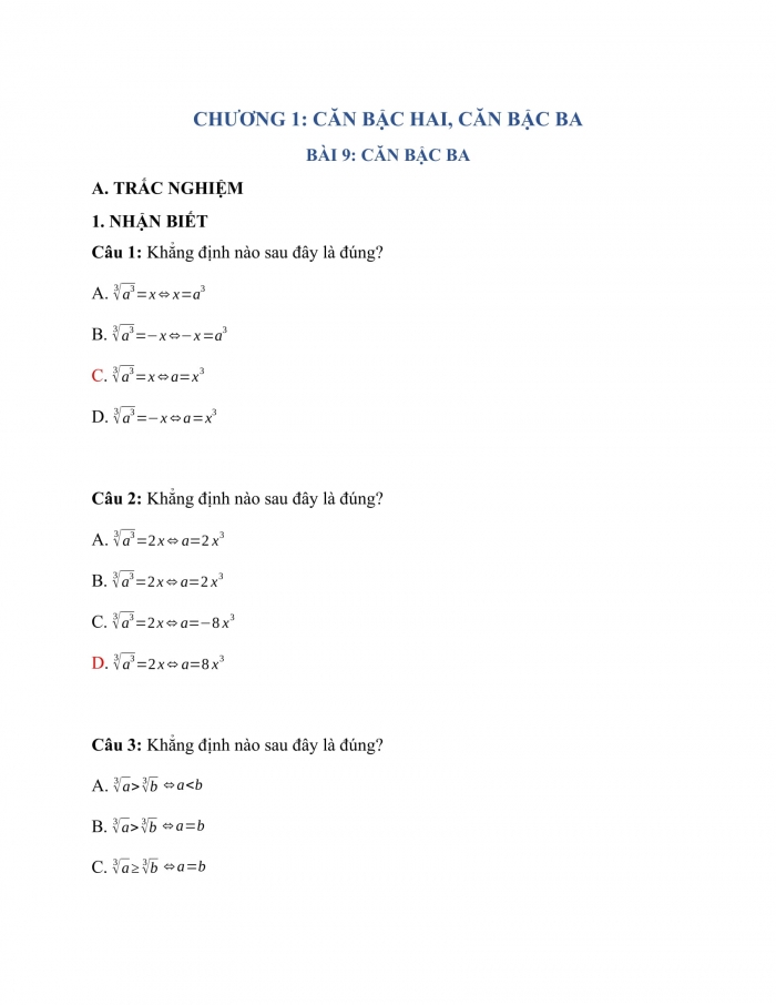 Bài tập Toán 9 Chương 1: Căn bậc hai, căn bậc ba Gallery 2