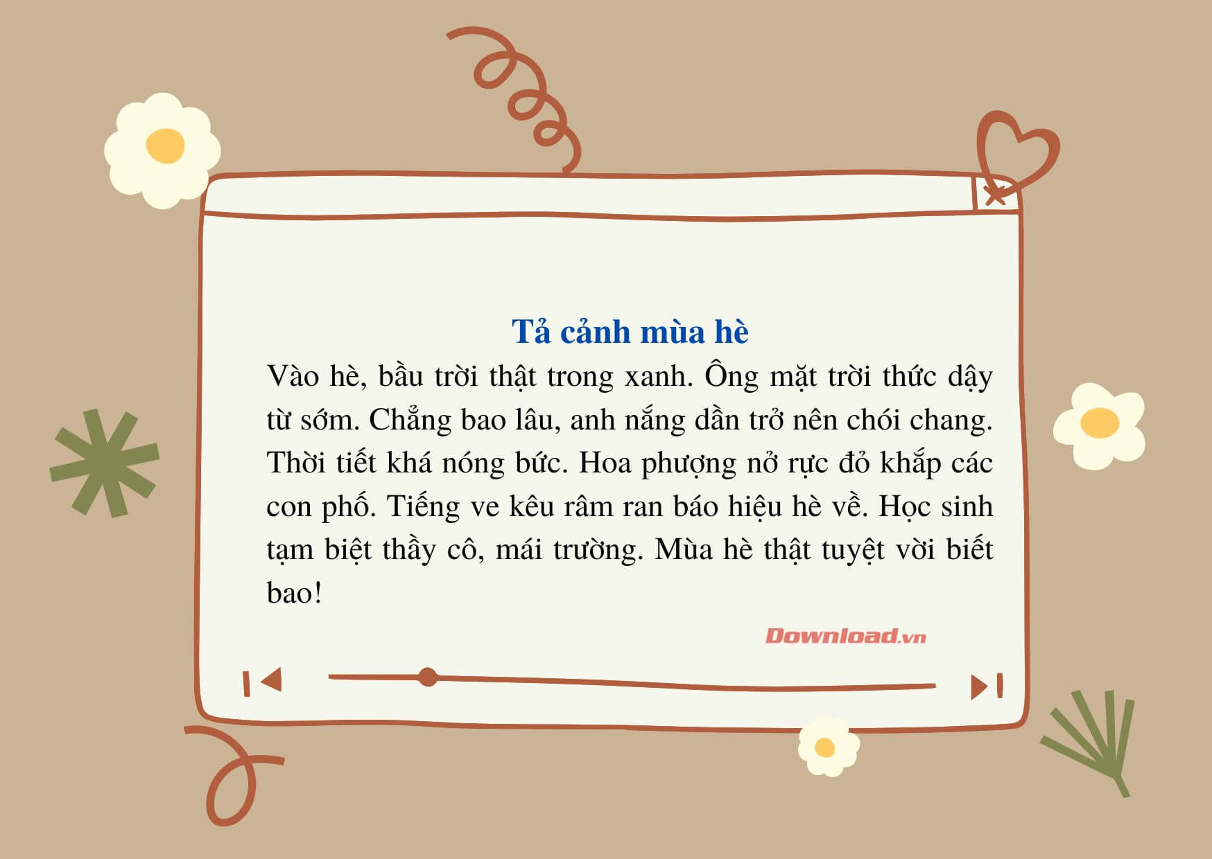 Văn Tả Mùa Hè Lớp 2 Gallery 2