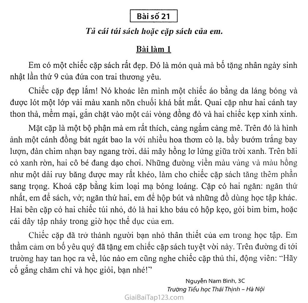 Văn lớp 3 tả về cái cặp Gallery 2