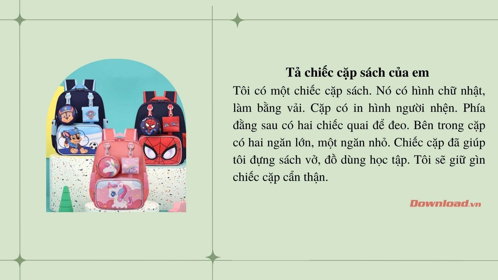 Văn Tả Cặp Sách Lớp 5 Gallery 2