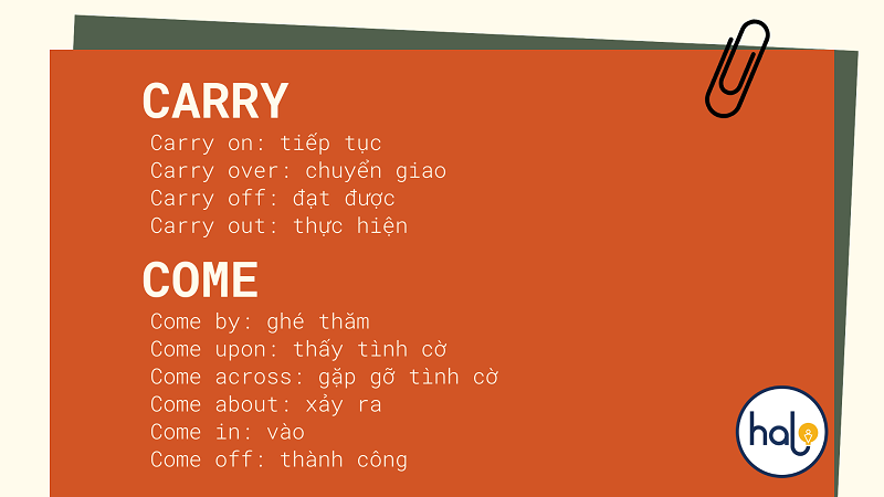 Carry + Giới từ