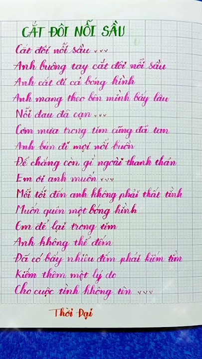 Cắt Đôi Nỗi Sầu Lời Bài Hát