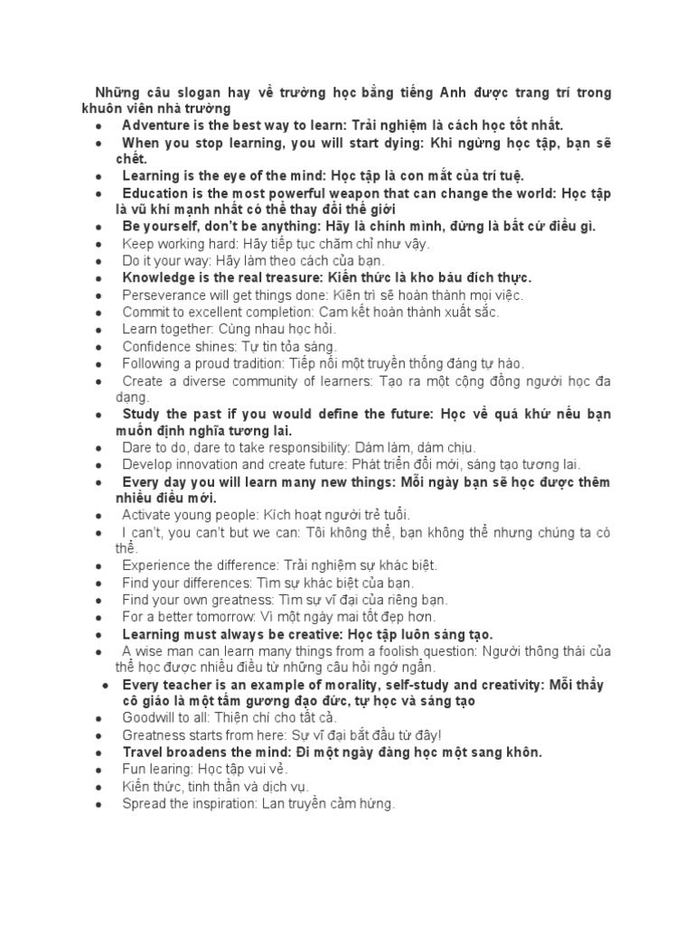 Catchy English School Slogans for Inspiration Gallery 1
