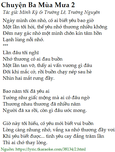 Lời Bài Hát Chuyện Ba Mùa Mưa Gallery 1