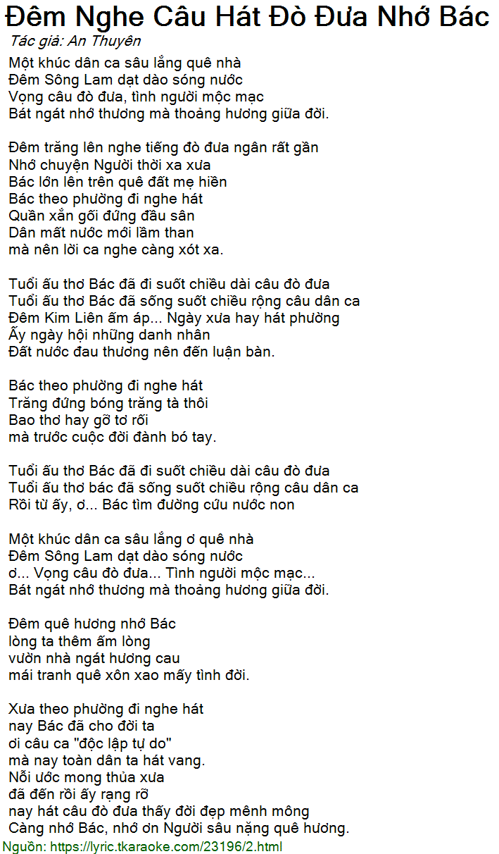 Câu Đò Đưa Nhớ Bác