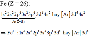 Cấu hình electron nào sau đây là của ion Fe3+?