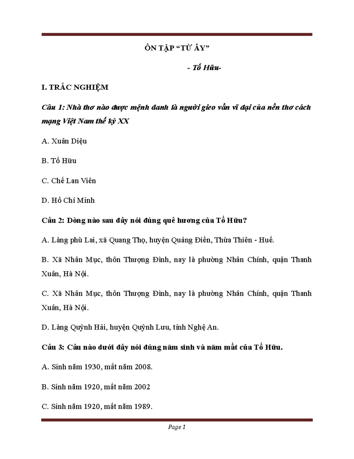 Trắc nghiệm Từ ấy - Kiểm tra kiến thức của bạn về bài thơ nổi tiếng của Tố Hữu Gallery 1