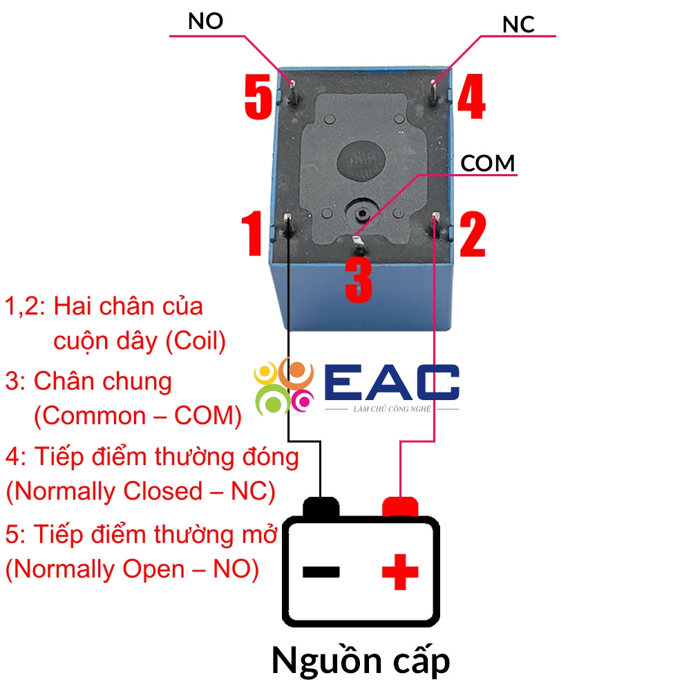 Cấu tạo Relay 5 chân