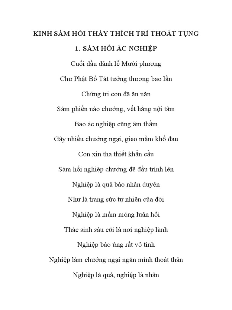 Bài Văn Sám Hối