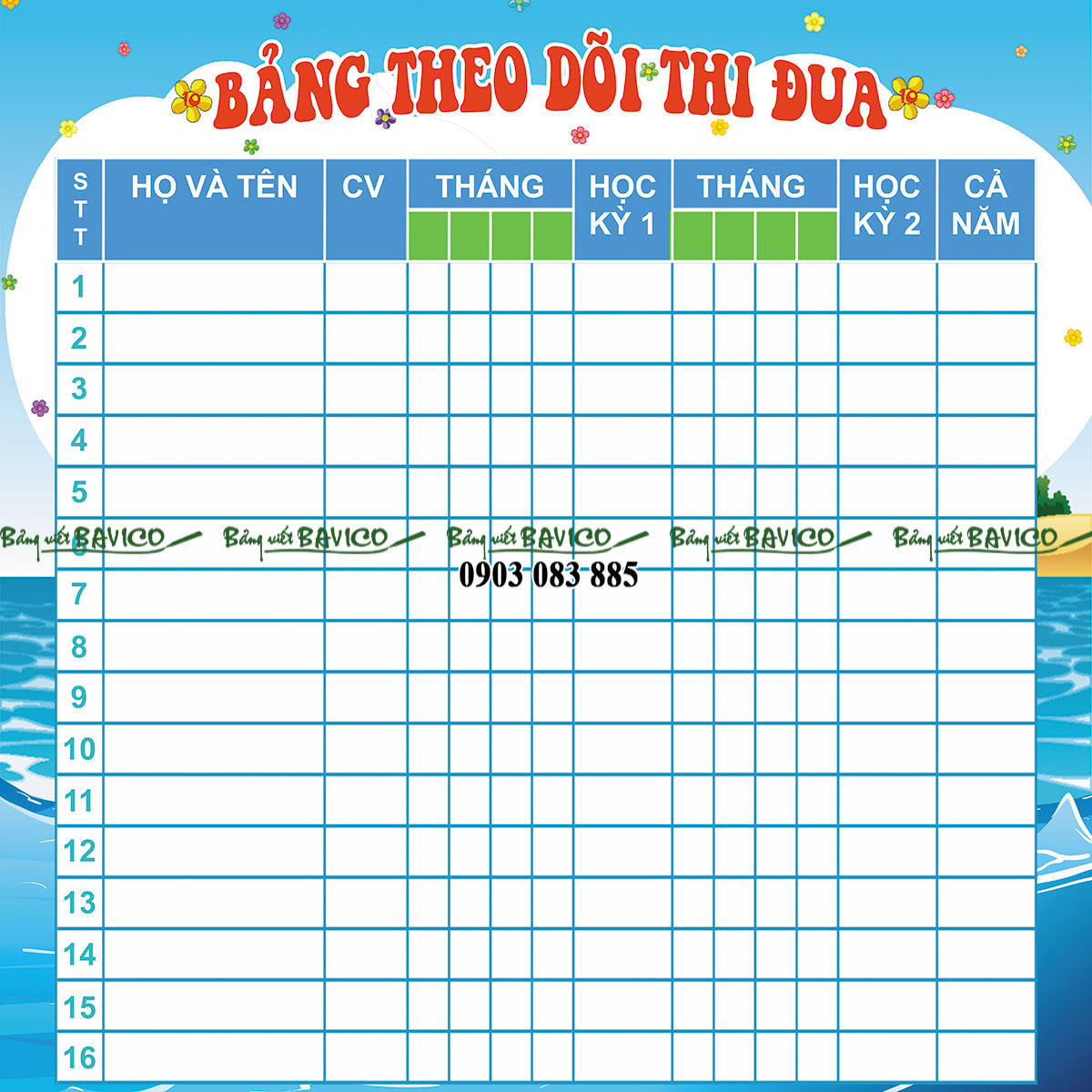 Bảng Điểm Thi Đua Giữa Các Tổ Trong Lớp Gallery 1