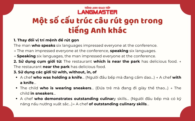 Cấu trúc câu rút gọn và cách sử dụng