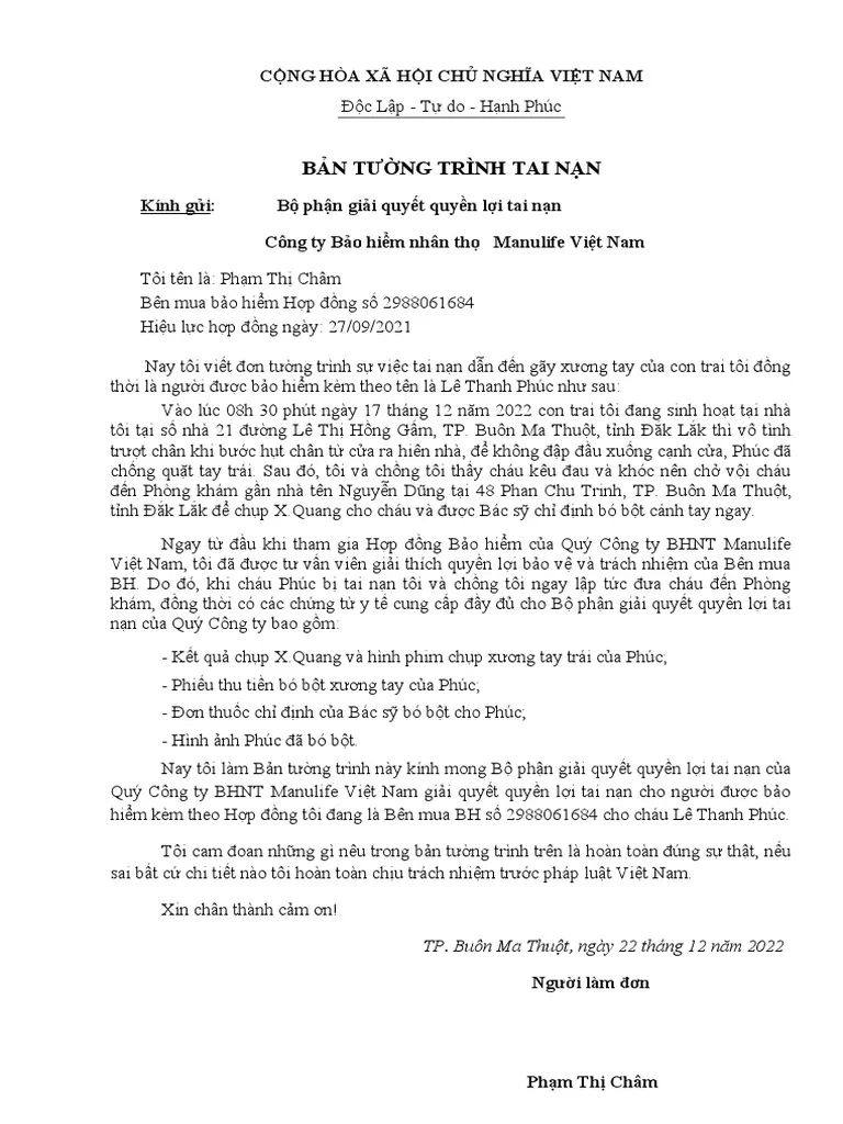 Cách Viết Bản Tường Trình Tai Nạn Rõ Ràng Gallery 1