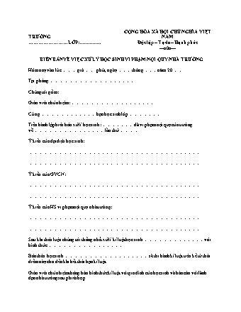 Cách Viết Biên Bản Vi Phạm Nội Quy Nhà Trường Gallery 1