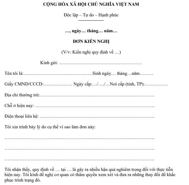 Mẫu đơn đề nghị UBND xã Gallery 1