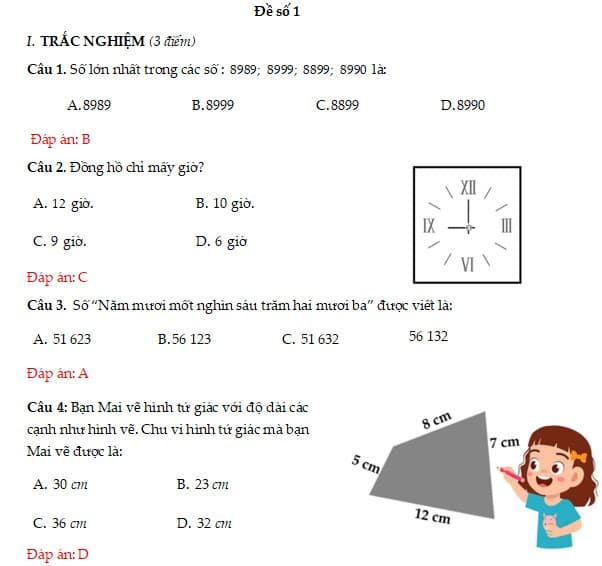 Đề Kiểm Tra Toán Giữa Kì 2 Lớp 3 Gallery 1