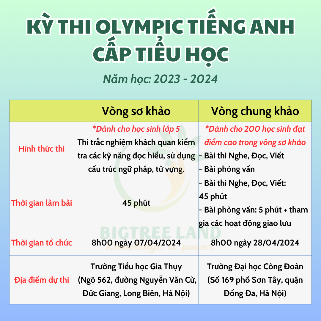 Thi Olympic Tiếng Anh Tiểu Học: Hướng Dẫn và Bí Quyết Thành Công Gallery 1