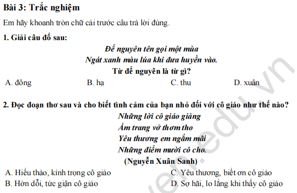 Đề Thi Trạng Nguyên Tiếng Việt Cấp Tỉnh Lớp 2 Gallery 1