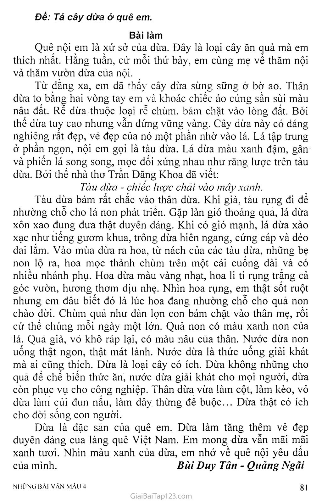 Văn Tả Cây Dừa Lớp 5 Gallery 1