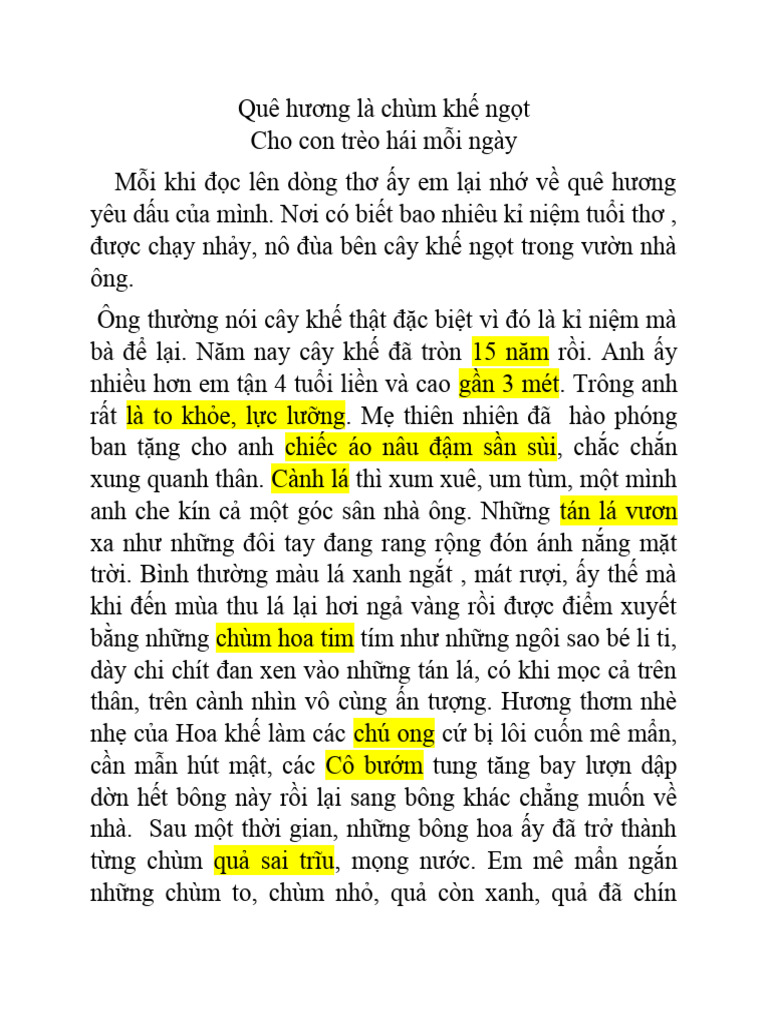 Tả cây khế lớp 5 Gallery 2