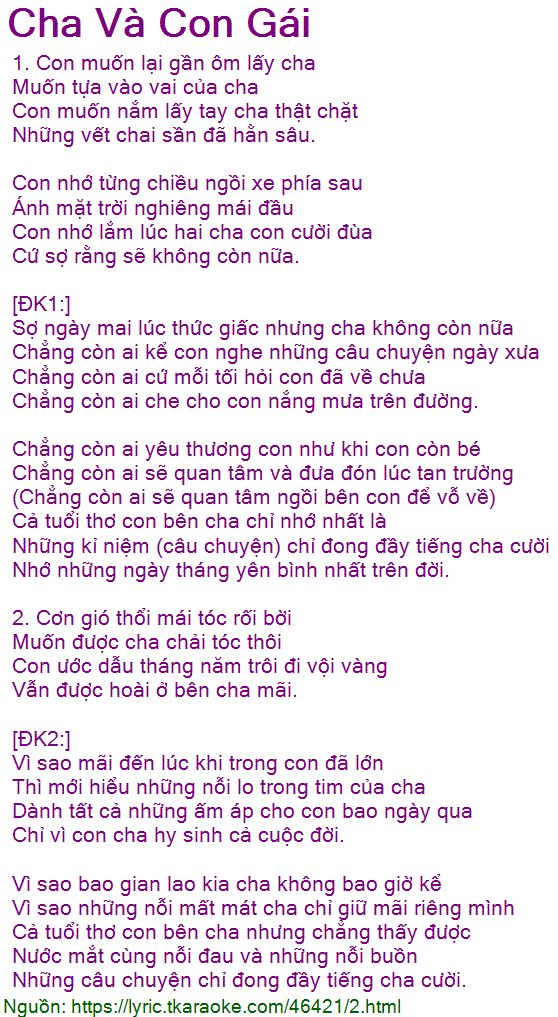 Cha và Con gái Lời