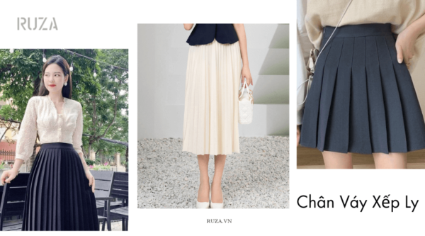 Chân Váy Xòe Xếp Ly Mặc Với Áo Gì?
