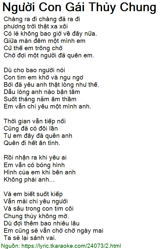 Chàng Ra Đi, Chàng Đã Ra Đi Phương Trời Thật Xa Xôi