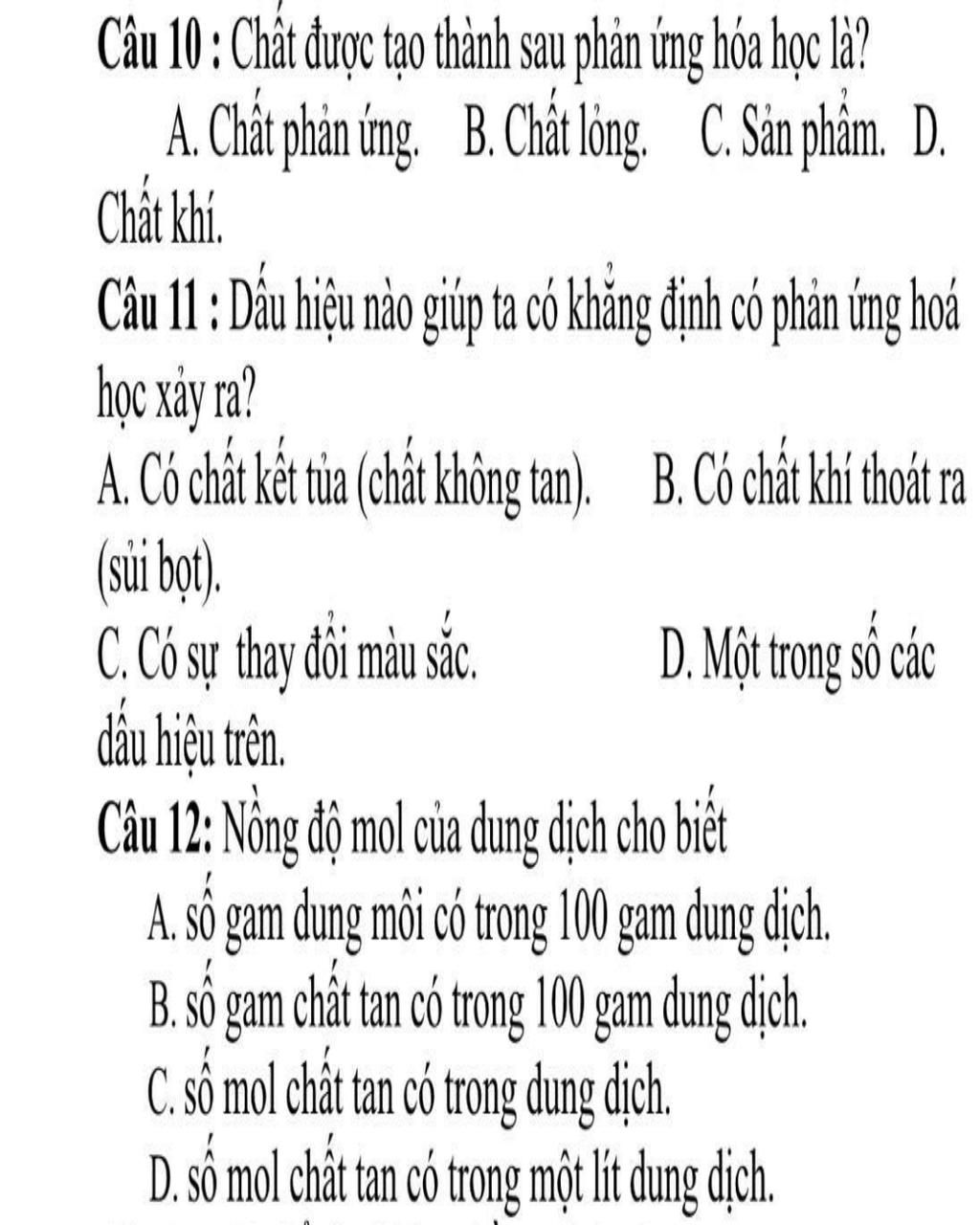 Chất được tạo thành sau phản ứng hóa học là gì?