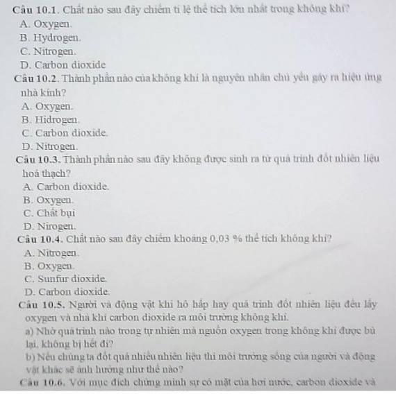 Chất nào chiếm tỉ lệ thể tích lớn nhất trong không khí? Gallery 2