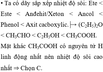 Chất Nào Có Nhiệt Độ Sôi Cao Nhất?