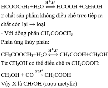 Công thức cấu tạo thu gọn của este X (C3H6O2)